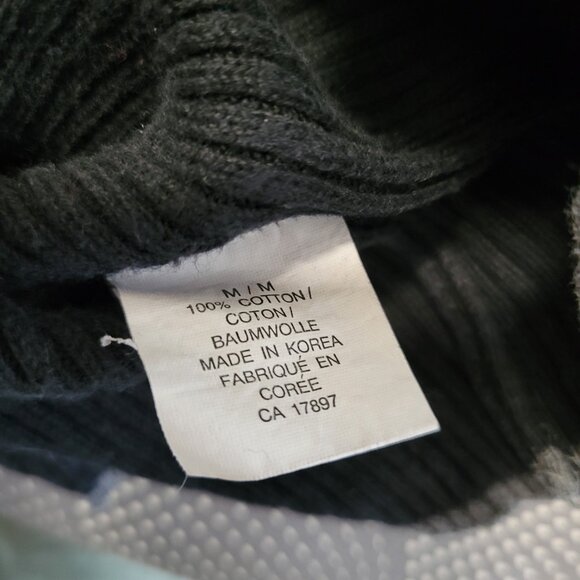 Vintage GAP 100% Cotton Cowl Black and Grey Ribbed Sweater - Picture 5 of 6